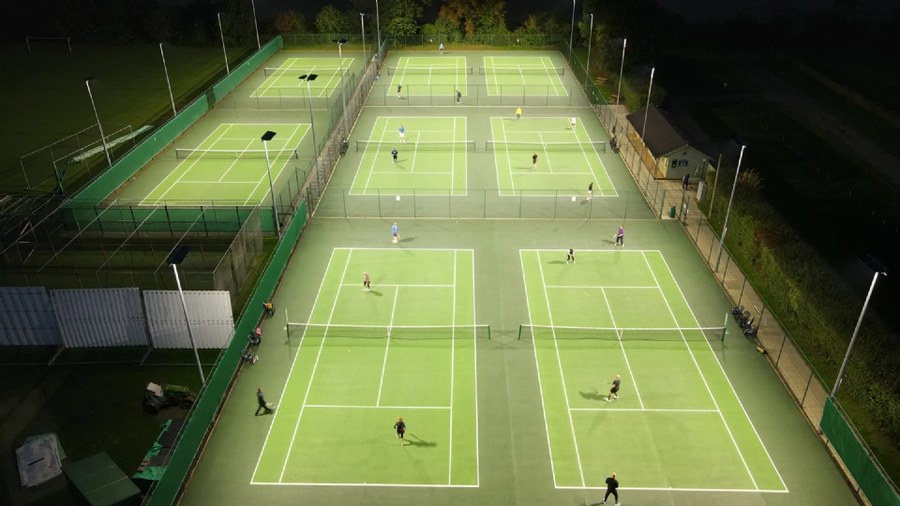 Weekend court lighting swap with a longer playing day: Elgin tennis club