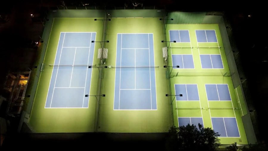 Shared tennis and pickleball court lighting: The Valle Hunt Club