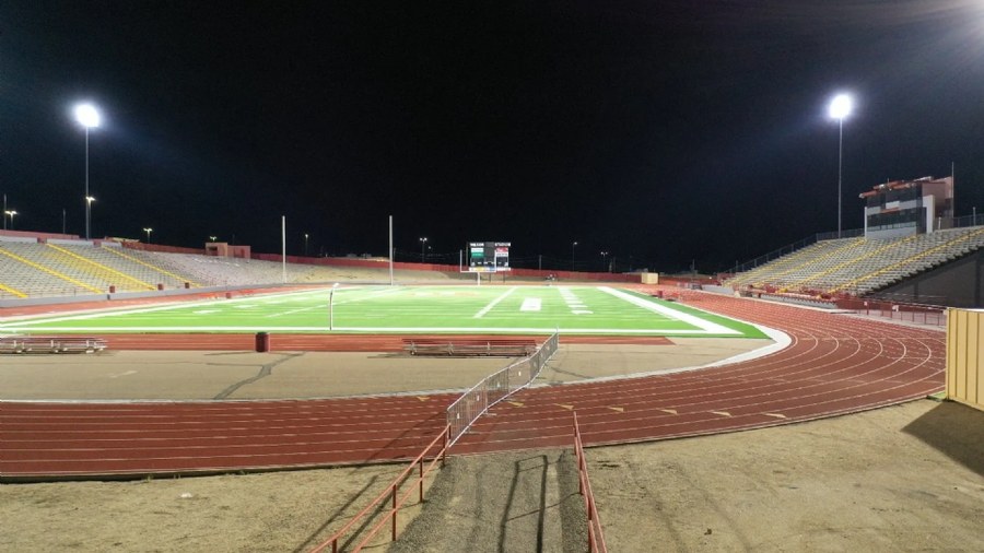 Stadium lighting with a broadcast scene: Wilson Stadium