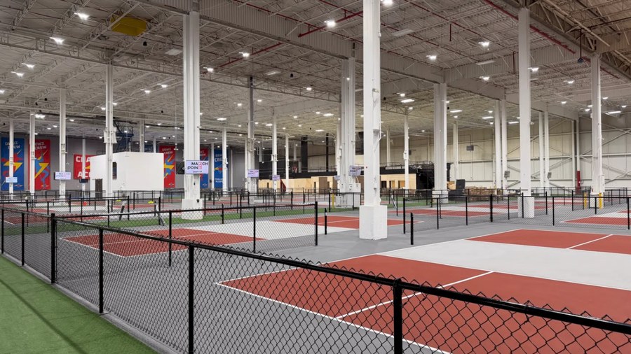 Lighting a 38-court indoor pickleball club: Match Point Pickleball Club