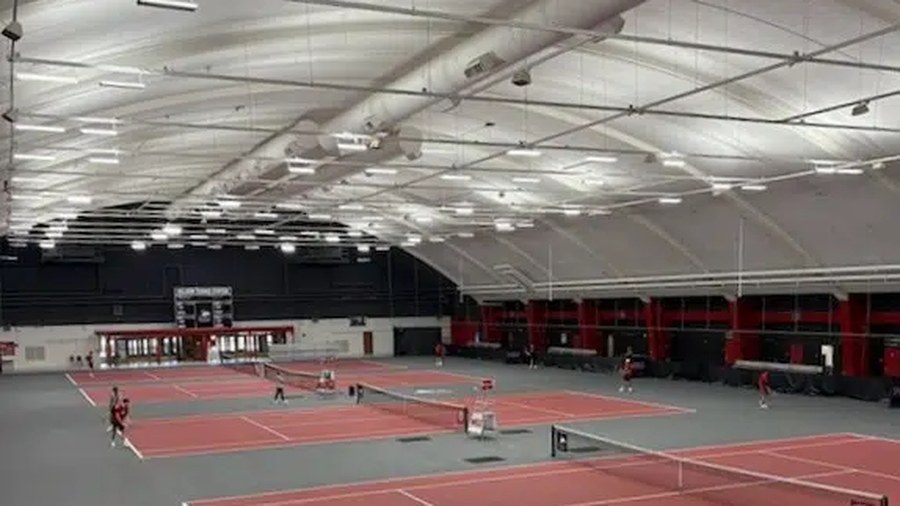 Indoor tennis court uplighting: Northern Illinois University
