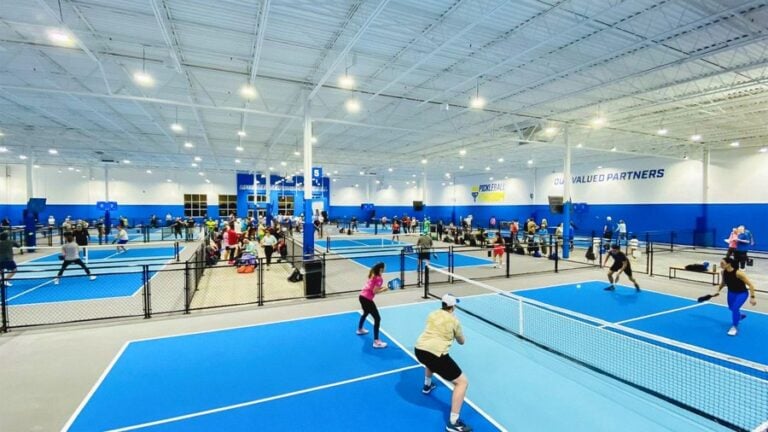 A lighting standard for a pickleball franchise: Pickleball Kingdom