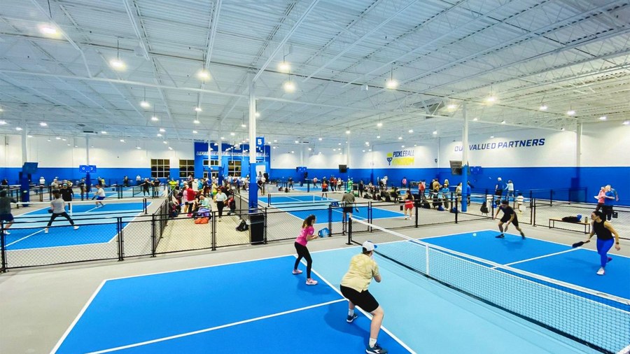 A lighting standard for a pickleball franchise: Pickleball Kingdom