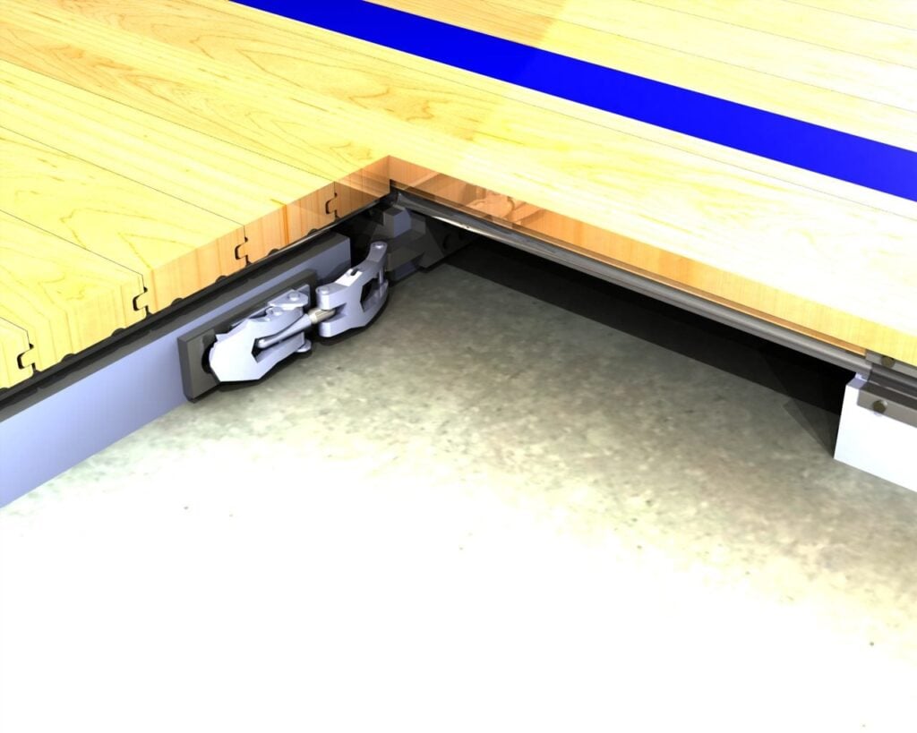 Edge detail of the Robbins All Star Portable floor system