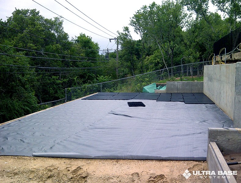 Backyard basketball court without a concrete base