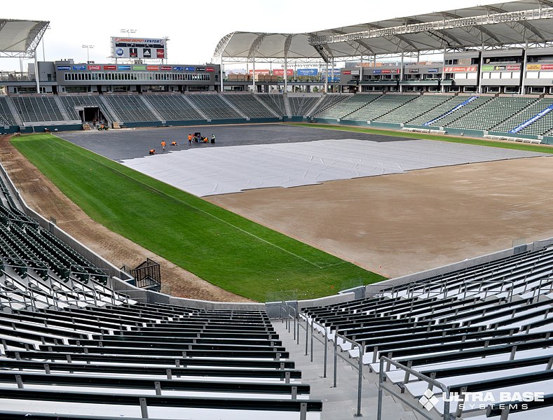 An 82,500 sq ft stadium field converted in six days: Home Depot Center