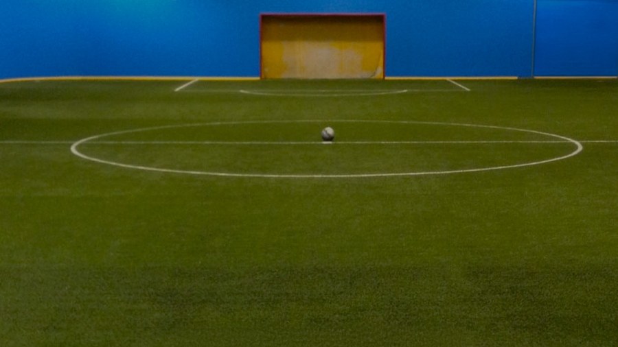 Worn indoor soccer turf covered in a weekend: Pinellas Indoor Soccer